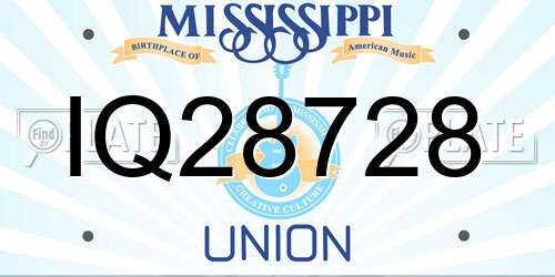 IQ28728 Mississippi License Plate