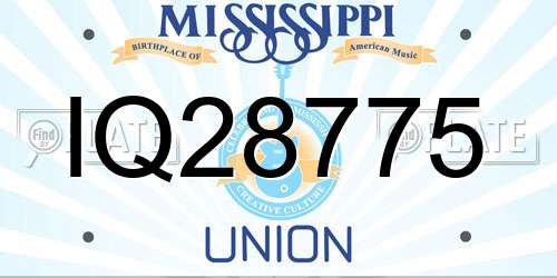 IQ28775 Mississippi License Plate