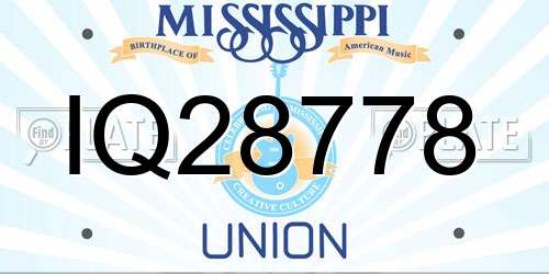 IQ28778 Mississippi License Plate