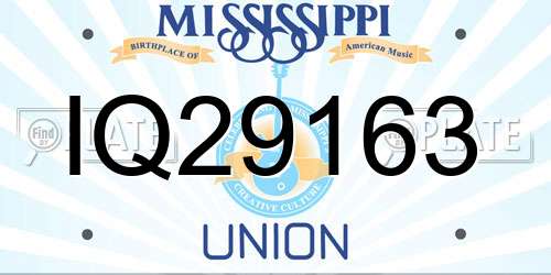 IQ29163 Mississippi License Plate