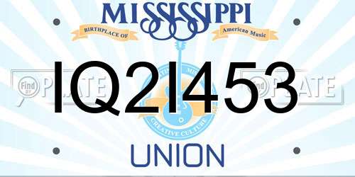IQ2I453 Mississippi License Plate