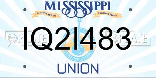 IQ2I483 Mississippi License Plate