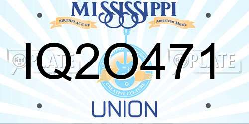 IQ2O471 Mississippi License Plate