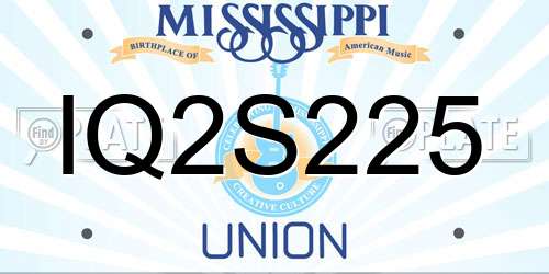 IQ2S225 Mississippi License Plate