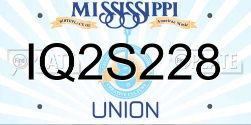 IQ2S228 Mississippi License Plate