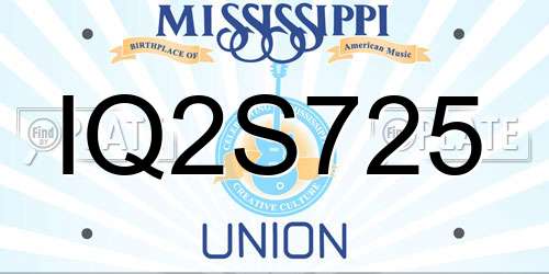 IQ2S725 Mississippi License Plate