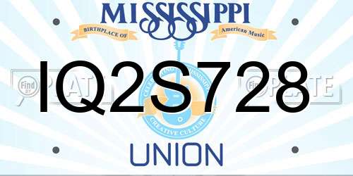 IQ2S728 Mississippi License Plate