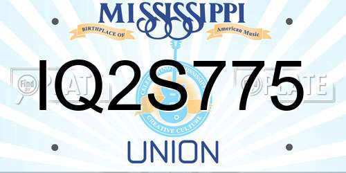 IQ2S775 Mississippi License Plate