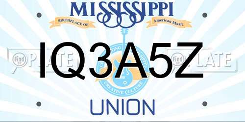 IQ3A5Z Mississippi License Plate