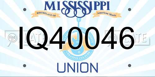 IQ40046 Mississippi License Plate