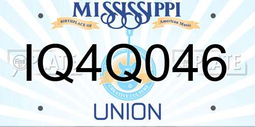 IQ4Q046 Mississippi License Plate