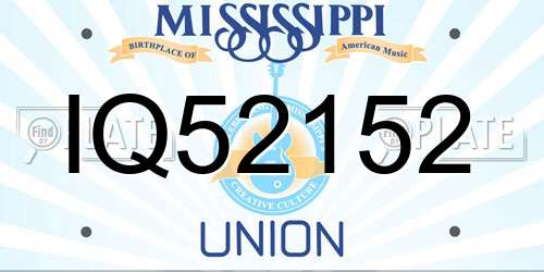 IQ52152 Mississippi License Plate