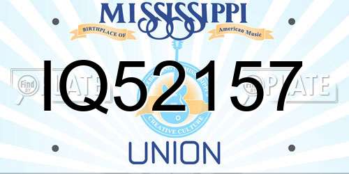IQ52157 Mississippi License Plate