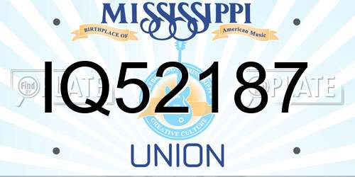 IQ52187 Mississippi License Plate