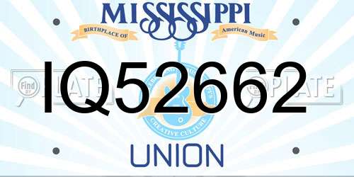 IQ52662 Mississippi License Plate