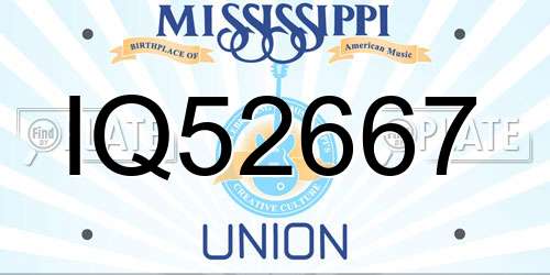 IQ52667 Mississippi License Plate