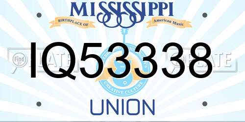 IQ53338 Mississippi License Plate