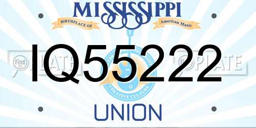IQ55222 Mississippi License Plate