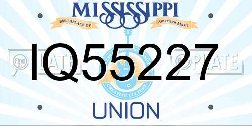 IQ55227 Mississippi License Plate