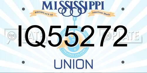 IQ55272 Mississippi License Plate
