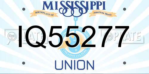 IQ55277 Mississippi License Plate