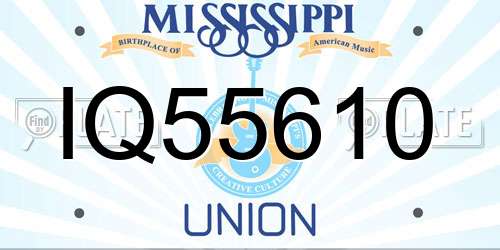 IQ55610 Mississippi License Plate