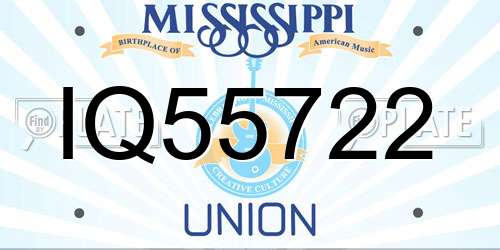 IQ55722 Mississippi License Plate