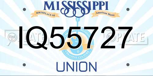 IQ55727 Mississippi License Plate