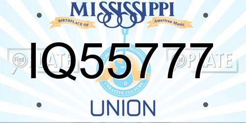 IQ55777 Mississippi License Plate