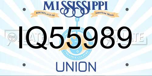 IQ55989 Mississippi License Plate