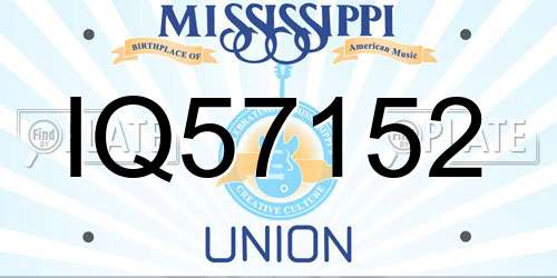 IQ57152 Mississippi License Plate