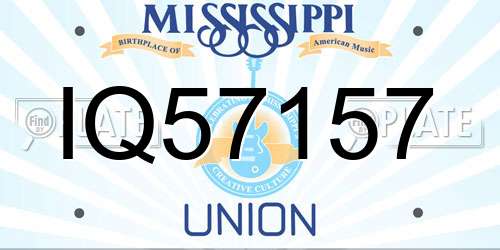 IQ57157 Mississippi License Plate