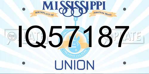 IQ57187 Mississippi License Plate