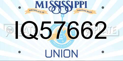 IQ57662 Mississippi License Plate