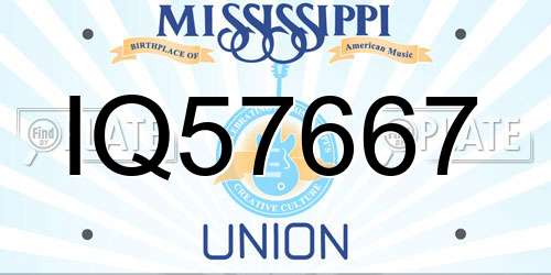 IQ57667 Mississippi License Plate