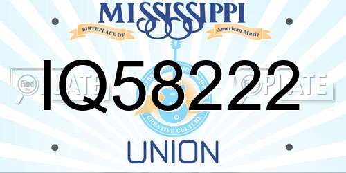 IQ58222 Mississippi License Plate