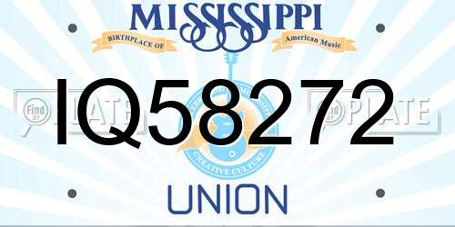 IQ58272 Mississippi License Plate