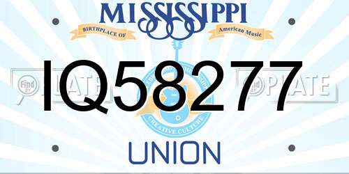 IQ58277 Mississippi License Plate