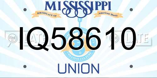 IQ58610 Mississippi License Plate