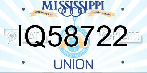IQ58722 Mississippi License Plate