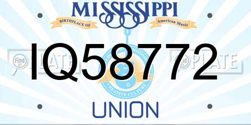 IQ58772 Mississippi License Plate