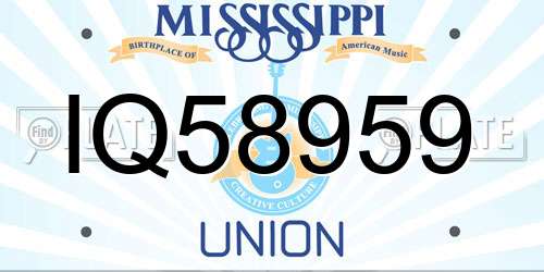 IQ58959 Mississippi License Plate