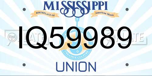IQ59989 Mississippi License Plate