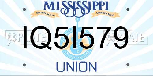 IQ5I579 Mississippi License Plate