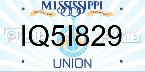 IQ5I829 Mississippi License Plate