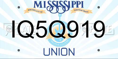 IQ5Q919 Mississippi License Plate