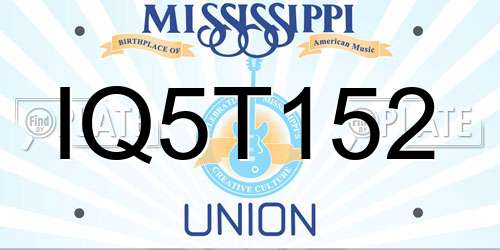 IQ5T152 Mississippi License Plate