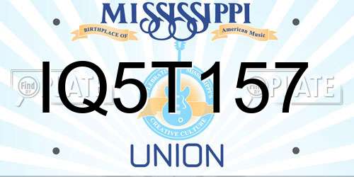 IQ5T157 Mississippi License Plate