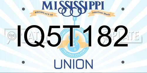 IQ5T182 Mississippi License Plate
