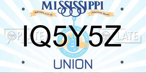 IQ5Y5Z Mississippi License Plate